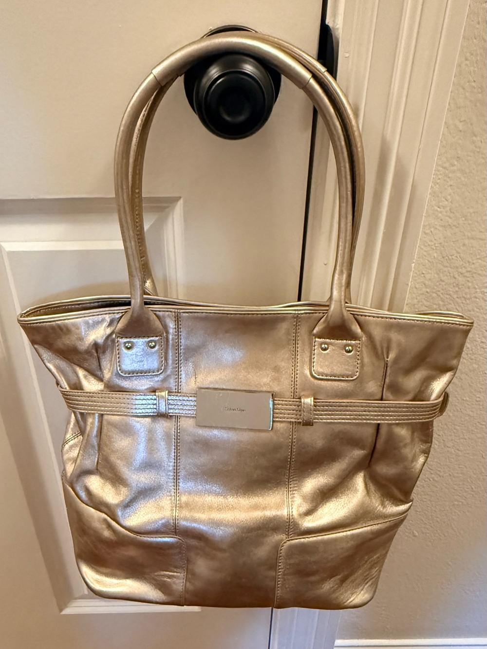Calvin Klein Metallic Gold Tote